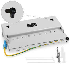 Patch Panel Cat6 cu 12 porturi RJ45 si montare pe perete, Kwmobile, Gri, Metal, 47695.03 - Img 4