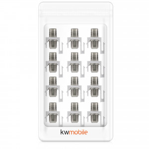 Set 12 Mufe Tip F cu fixare pentru cabluri coaxiale DVB-S/DVB-S2, Kwmobile, Alb/Argintiu, Metal, 51085.02.12 - Img 6