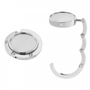 Set 2 Carlige de masa pentru genti, Kwmobile, Argintiu, Aluminiu, 48556.01 - Img 1
