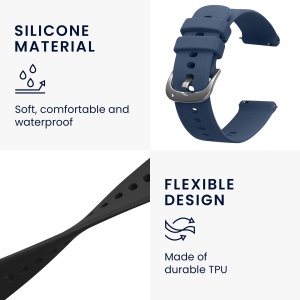 Set 2 Curele Kwmobile pentru Huawei Watch GT 4 (41mm), Negru/Albastru inchis, Silicon, KWM0000254B001C - Img 3