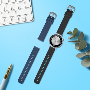 Set 2 Curele Kwmobile pentru Huawei Watch GT 4 (41mm), Negru/Albastru inchis, Silicon, KWM0000254B001C - Img 7