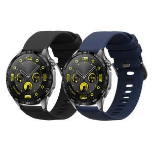 Set 2 Curele Kwmobile pentru Huawei Watch GT 4 (46mm), Negru/Albastru inchis, Silicon, KWM0000254A001C - Img 1