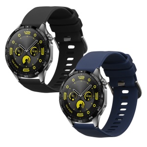 Set 2 Curele Kwmobile pentru Huawei Watch GT 4 (46mm), Negru/Albastru inchis, Silicon, KWM0000254A001C - Img 2