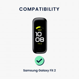 Set 2 curele kwmobile pentru Samsung Galaxy Fit 2, Silicon, Negru/Portocaliu, 53962.18 - Img 5
