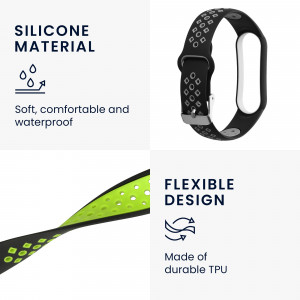 Set 2 curele kwmobile pentru Xiaomi Mi Smart Band 6/Mi Band 6/Band 5, Silicon, Gri/Verde, 59792.02 - Img 4