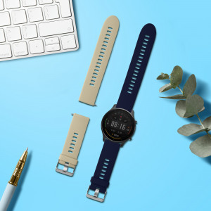 Set 2 Curele Kwmobile pentru Xiaomi Mi Watch/Mi Watch Color Sport, Bej/Albastru, Silicon, 58466.06 - Img 3
