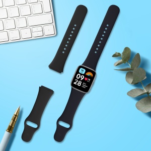 Set 2 Curele Kwmobile pentru Xiaomi Redmi Watch 3 Active, Negru/Albastru inchis, Silicon, KWM000024XY001C - Img 7