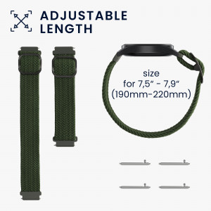 Set 2 curele pentru Xiaomi Mi Watch Color Sport/Watch S1 Active, Kwmobile, Negru/Verde, Nylon, 59518.01 - Img 7