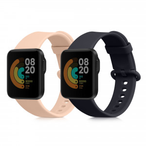 Set 2 curele pentru Xiaomi Mi Watch Lite/Redmi Watch, Kwmobile, Albastru/Roz, Silicon, 54778.10 - Img 1