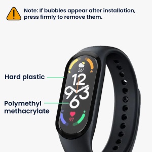 Set 2 Folii de protectie Kwmobile pentru Xiaomi Mi Band 7, Transparent/Negru, Polimer, KWM000024WQ001C - Img 5