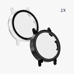 Set 2 Huse Kwmobile cu sticla securizata pentru Huawei Watch GT 4 (41mm), Transparent/Negru, Plastic, KWM0000254P002C - Img 5