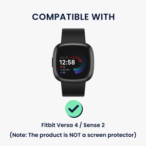 Set 2 Huse Kwmobile pentru Fitbit Versa 4/Sense 2, Transparent/Negru, Plastic, KWM000024ZJ001C - Img 6