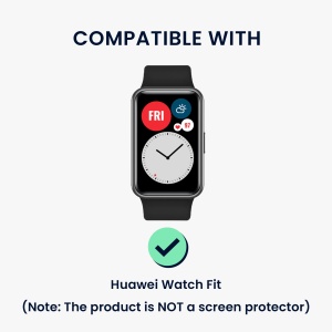 Set 2 Huse Kwmobile pentru Huawei Watch Fit, Transparent/Negru, Plastic, KWM000024ZO001C - Img 6