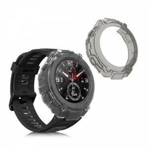 Set 2 huse pentru Huami Amazfit T-Rex/Amazfit T-Rex Pro, Kwmobile, Negru/Transparent, Silicon, 58459.02 - Img 2