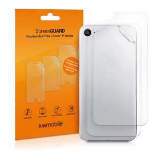 Set 3 Folii de protectie pentru Apple iPhone 8 / iPhone 7 Plus / iPhone SE 2, kwmobile, Spate, Transparenta, 43325.5 - Img 1