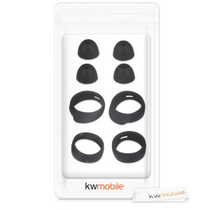 Set 4 Varfuri de schimb pentru casti Samsung Galaxy Buds/Galaxy Buds Plus, Kwmobile, Negru, Silicon, 49310.01 - Img 6
