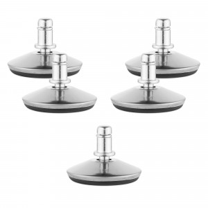 Set 5 Picioare pentru scaun de birou tija 10 mm, Kwmobile, Argintiu/Negru, Otel, 56093.01 - Img 1