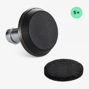 Set 5 Picioare pentru scaun de birou tija 10 mm, Kwmobile, Negru, Otel, 56093.06 - Img 6