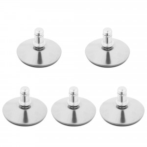 Set 5 Picioare pentru scaun de birou tija 11 mm, Kwmobile, Argintiu/Negru, Otel, 56094.01 - Img 2