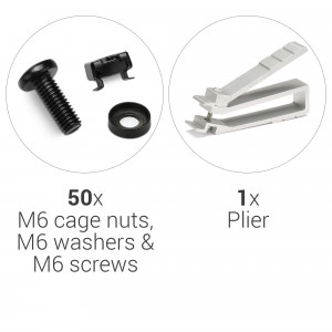 Set 50 Suruburi, piulite si saibe M6 cu instrument pentru extractie, Kwmobile, Negru, Metal, 51862.01.50 - Img 5