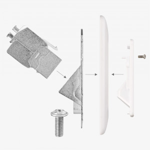 Set 8 Prize duble de retea RJ45 10G cu 16 mufe CAT 6A, Kwmobile, Alb, Metal, 45360.04 - Img 5