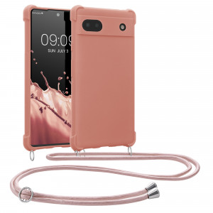 Bumper kwmobile pentru Google Pixel 6a, Silicon, Roz, 58567.154 - Img 1