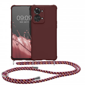 Bumper kwmobile pentru OnePlus Nord 2T , Silicon, Visiniu, 58770.187 - Img 2