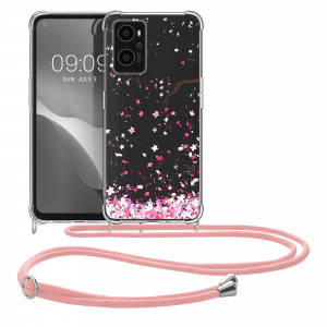 Bumper kwmobile pentru OPPO A76, Silicon, Transparent/Roz, 60042.01 - Img 2
