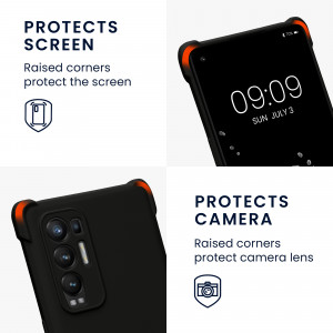 Bumper kwmobile pentru OPPO Find X3 Neo, Silicon, Negru, 58105.01 - Img 4
