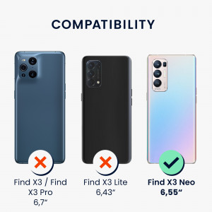 Bumper kwmobile pentru OPPO Find X3 Neo, Silicon, Negru, 58105.01 - Img 6