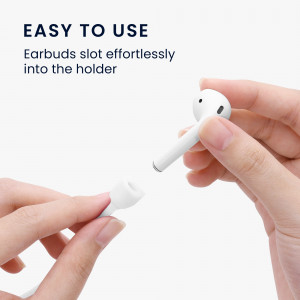 Curea pentru casti Apple AirPods 3/AirPods 2/AirPods Pro, Kwmobile, Alb, Silicon, 56992.02 - Img 5