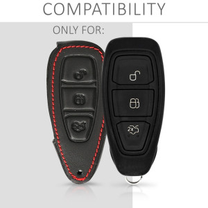 Husa Cheie Auto pentru Ford - 3 Butoane - Keyless Go, Piele ecologica, Negru, 43956.01 - Img 6