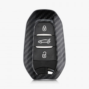 Husa Cheie Auto pentru Peugeot / Citroen - 3 Butoane - Keyless Go, kwmobile, Plastic, Negru / Gri, 56474.01 - Img 5