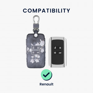 Husa Cheie Auto pentru Renault / Dacia - 4 Butoane - Keyless Go, kwmobile, Piele ecologica, Multicolor, 44637.49 - Img 6