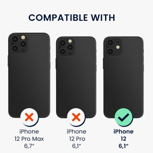 Husa Kwmobile cu jnur detasabil pentru Apple iPhone 12, Transparent/Negru, Silicon, KWM000022TN001C - Img 6