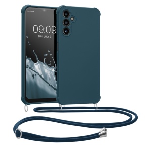 Husa Kwmobile cu jnur pentru Samsung Galaxy A14 5G, Albastru inchis, Silicon, 60819.17 - Img 1