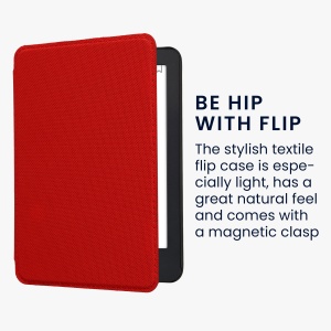 Husa Kwmobile pentru Amazon Kindle (2022), Rosu, Nylon, KWM000023RO002C - Img 3