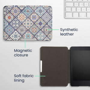 Husa kwmobile pentru Amazon Kindle Paperwhite 7, Piele ecologica, Multicolor, 23136.48 - Img 5
