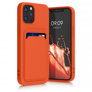 Husa kwmobile pentru Apple iPhone 12/iPhone 12 Pro, Silicon, Portocaliu, 55112.29 - Img 1