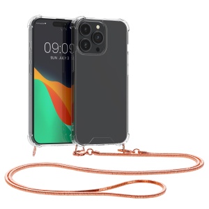 Husa Kwmobile pentru Apple iPhone 15 Pro Max, Transparent/Auriu, Silicon, KWM000020FB003C - Img 1