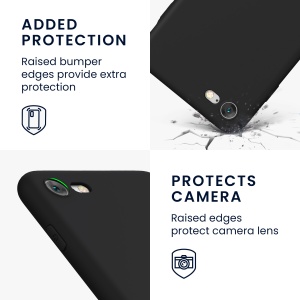 Husa Kwmobile pentru Apple iPhone SE (2022)/iPhone SE (2020)/iPhone 8, Negru, Silicon, 39458.01 - Img 4