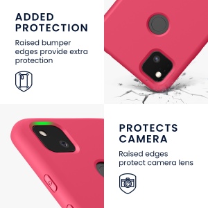 Husa Kwmobile pentru Google Pixel 4a, Roz, Silicon, KWM000011JE039C - Img 3