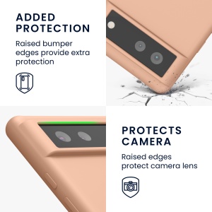 Husa Kwmobile pentru Google Pixel 6, Crem, Silicon, KWM000013EZ065C - Img 3