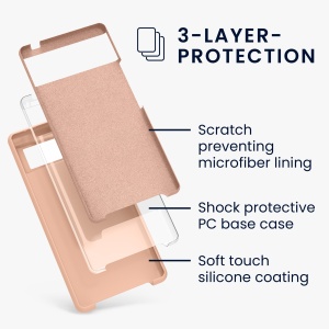 Husa Kwmobile pentru Google Pixel 6, Crem, Silicon, KWM000013EZ065C - Img 7