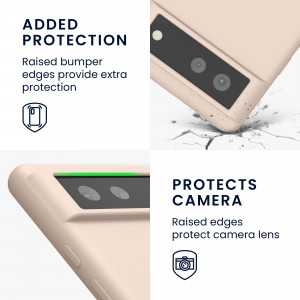 Husa kwmobile pentru Google Pixel 6, Silicon, Crem, 55480.125 - Img 4