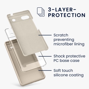 Husa Kwmobile pentru Google Pixel 6a, Crem, Silicon, KWM000015FZ049C - Img 6