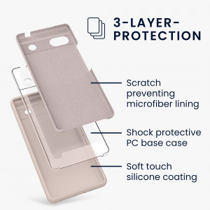 Husa Kwmobile pentru Google Pixel 6a, Silicon, Crem, 57815.225 - Img 3