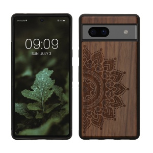 Husa Kwmobile pentru Google Pixel 7a, Maro, Lemn/Silicon, 61603.01 - Img 1