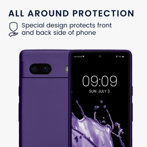 Husa Kwmobile pentru Google Pixel 7a, Mov, Silicon, KWM000019YG006C - Img 6