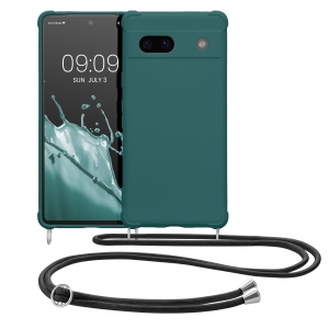 Husa Kwmobile pentru Google Pixel 7a, Verde inchis, Silicon, KWM000019YH007C - Img 2